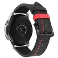 Bracelet cuir 20 à 22 mm pour Samsung et Huawei – Couleur du bracelet Black red 1