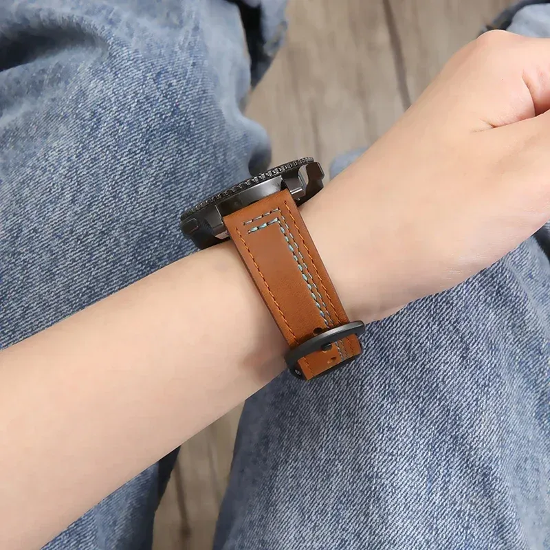 Bracelet cuir 20 à 22 mm pour Samsung et Huawei