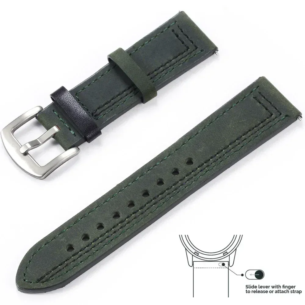 Bracelet cuir 20 à 22 mm pour Samsung et Huawei