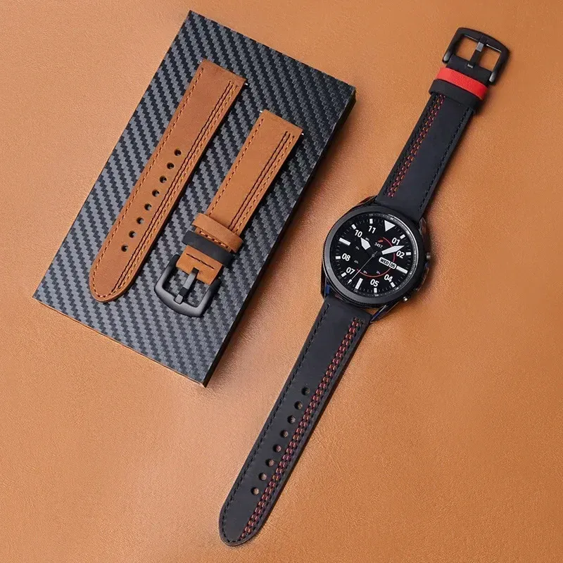 Bracelet cuir 20 à 22 mm pour Samsung et Huawei