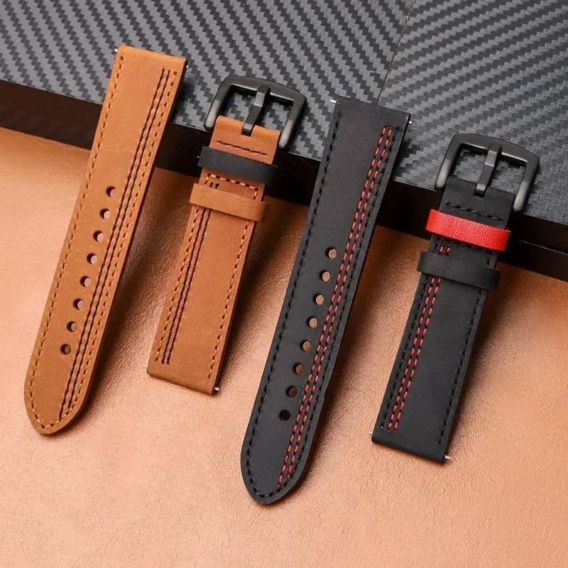 Bracelet cuir 20 à 22 mm pour Samsung et Huawei