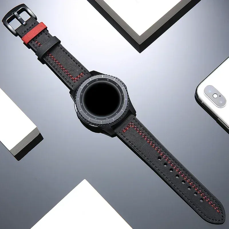 Bracelet cuir 20 à 22 mm pour Samsung et Huawei