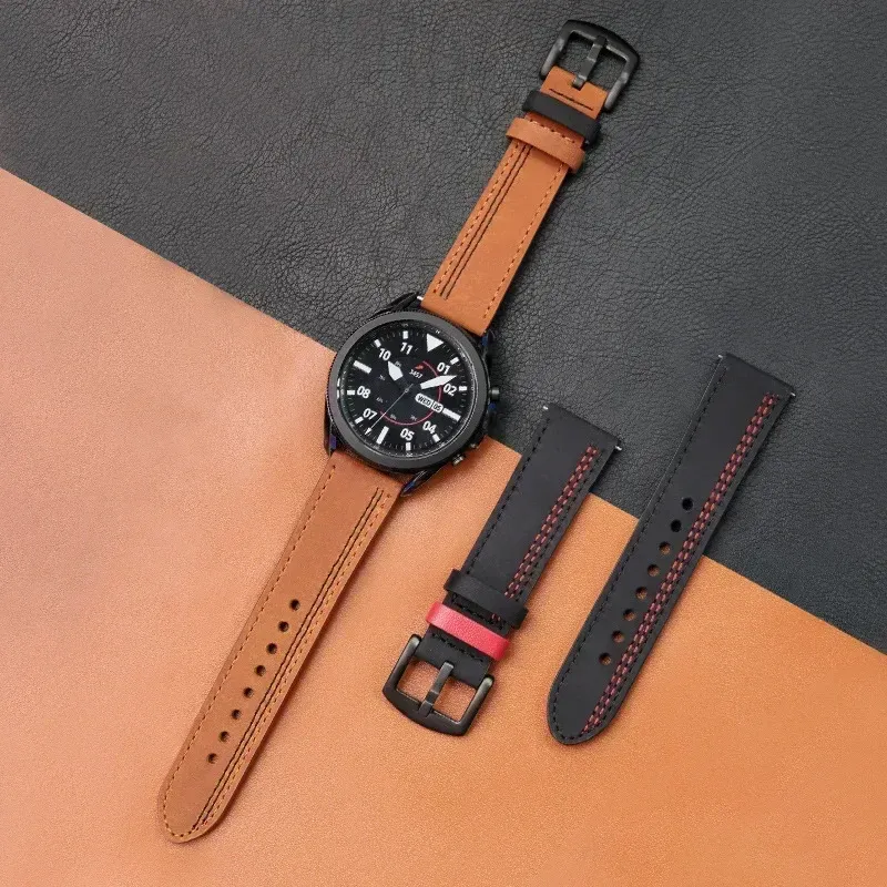 Bracelet cuir 20 à 22 mm pour Samsung et Huawei