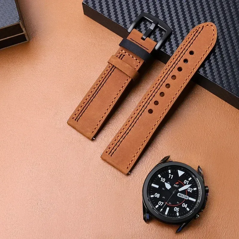 Bracelet cuir 20 à 22 mm pour Samsung et Huawei
