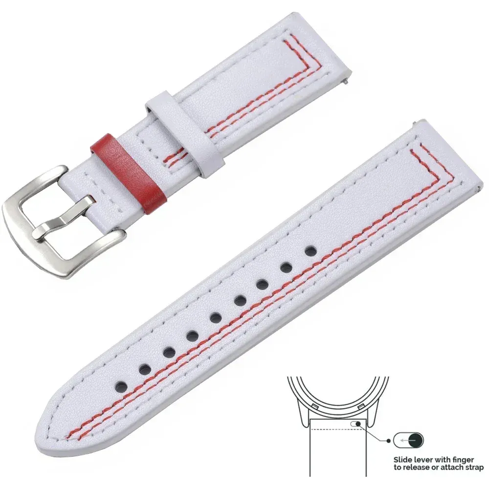Bracelet cuir 20 à 22 mm pour Samsung et Huawei