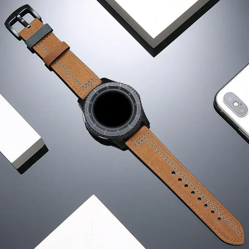 Bracelet cuir 20 à 22 mm pour Samsung et Huawei