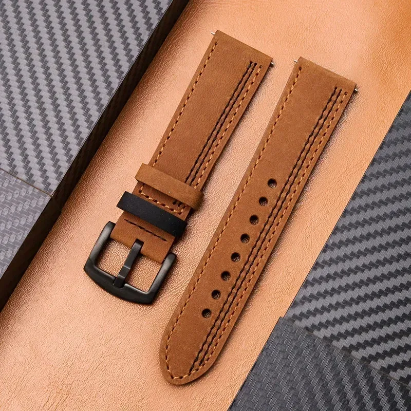 Bracelet cuir 20 à 22 mm pour Samsung et Huawei
