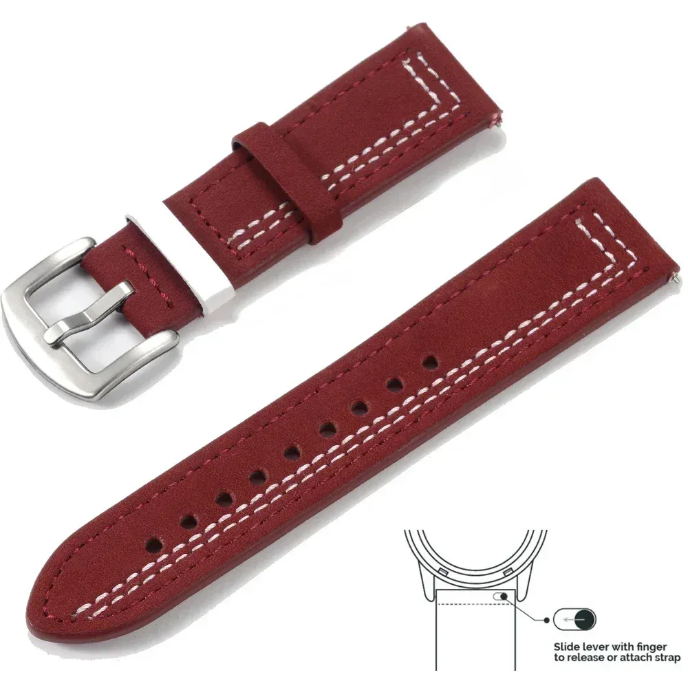 Bracelet cuir 20 à 22 mm pour Samsung et Huawei