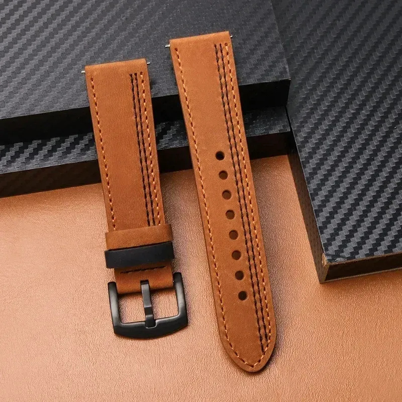 Bracelet cuir 20 à 22 mm pour Samsung et Huawei