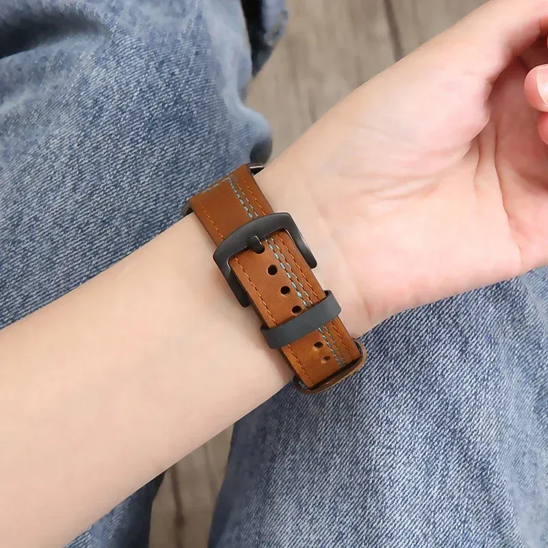 Bracelet cuir 20 à 22 mm pour Samsung et Huawei
