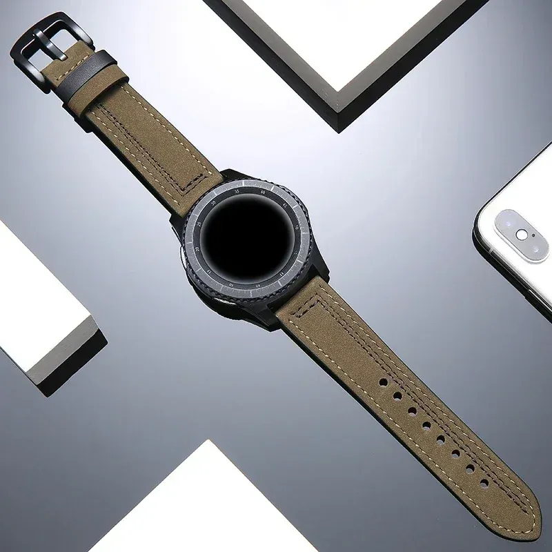 Bracelet cuir 20 à 22 mm pour Samsung et Huawei