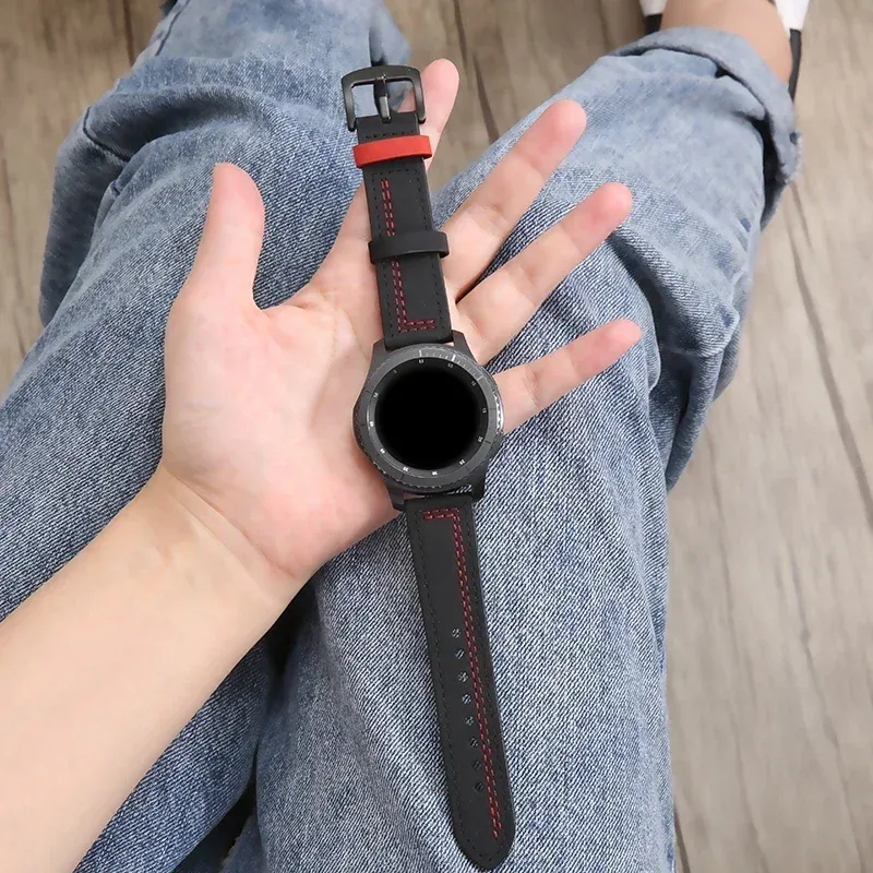 Bracelet cuir 20 à 22 mm pour Samsung et Huawei