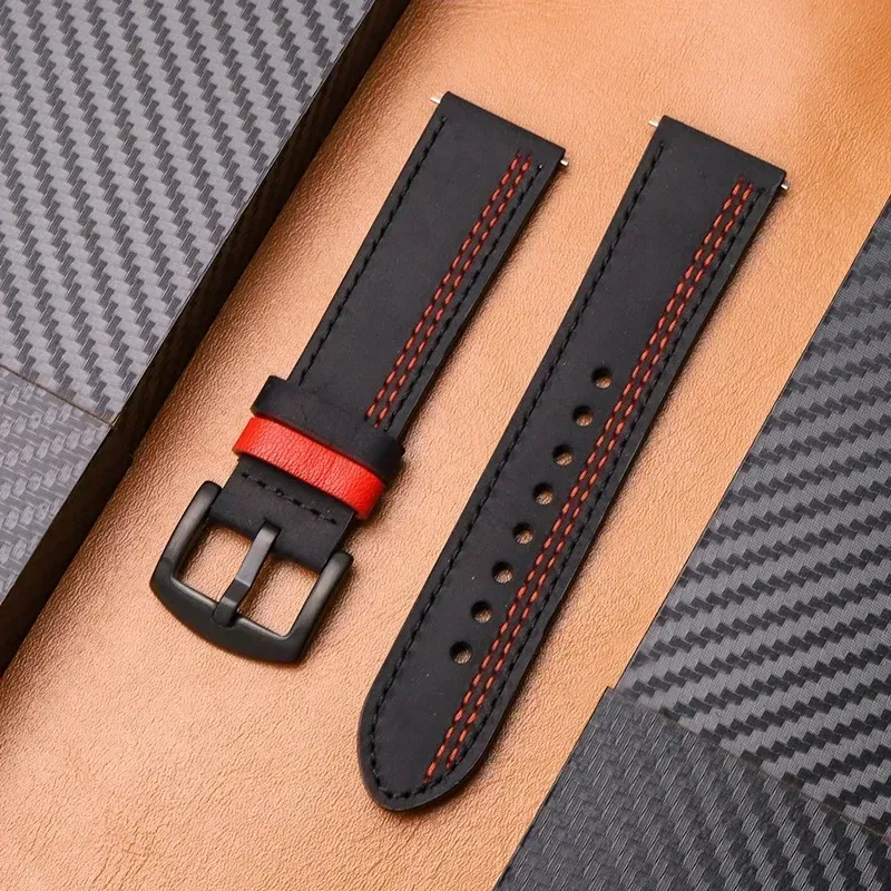 Bracelet cuir 20 à 22 mm pour Samsung et Huawei