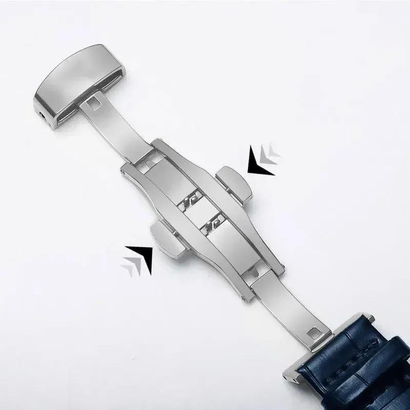 Bracelet cuir avec fermoir papillon 12 à 24 mm