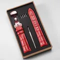 Bracelet cuir avec fermoir papillon 12 à 24 mm – Couleur du bracelet Red-RG