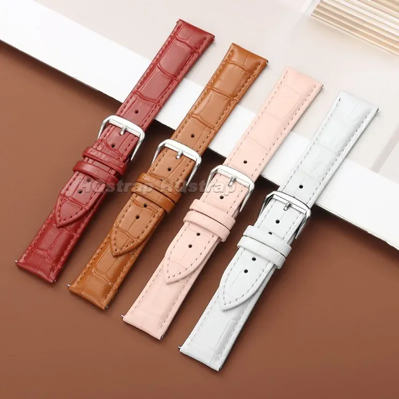 Bracelet cuir bambou 12 à 24 mm fixation rapide