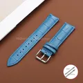Bracelet cuir bambou 12 à 24 mm fixation rapide – Couleur du bracelet Light Blue