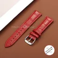 Bracelet cuir bambou 12 à 24 mm fixation rapide – Couleur du bracelet Red