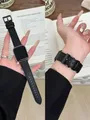 Bracelet cuir boucle pour Apple Watch 38 à 49 mm – Couleur du bracelet black