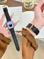 Bracelet cuir boucle pour Apple Watch 38 à 49 mm – Couleur du bracelet Golden Noir