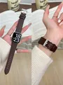 Bracelet cuir boucle pour Apple Watch 38 à 49 mm – Couleur du bracelet Havane