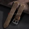 Bracelet cuir ciré vintage 18 à 24 mm fait main – Couleur du bracelet Dark brown