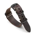 Bracelet cuir Crazy Horse 20 à 24 mm vintage – Couleur du bracelet Boucle en cuir marron foncé