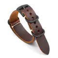 Bracelet cuir Crazy Horse 20 à 24 mm vintage – Couleur du bracelet Boucle rouge-brun-B