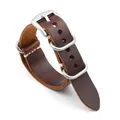 Bracelet cuir Crazy Horse 20 à 24 mm vintage – Couleur du bracelet Boucle rouge-brun en forme de S