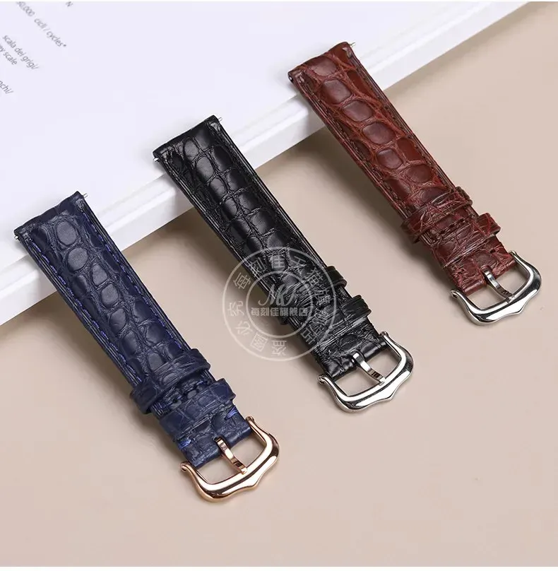 Bracelet cuir crocodile 16 à 20 mm