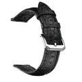 Bracelet cuir de vache 18 à 22 mm universel – Couleur du bracelet Round Black
