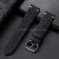 Bracelet cuir de veau respirant 18 à 24 mm universel – Couleur du bracelet Black-Black