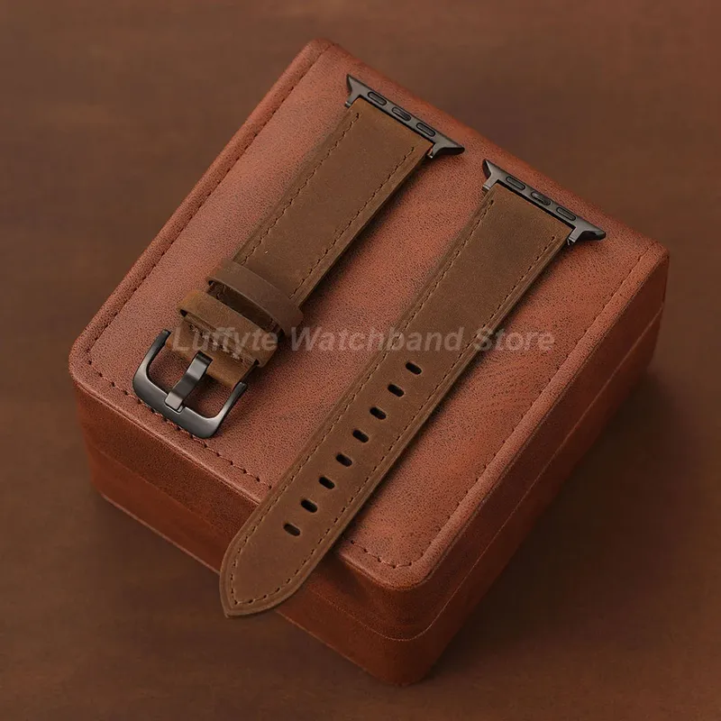 Bracelet cuir décontracté pour Apple Watch 38 à 49 mm
