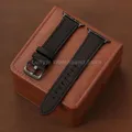 Bracelet cuir décontracté pour Apple Watch 38 à 49 mm – Couleur du bracelet Black
