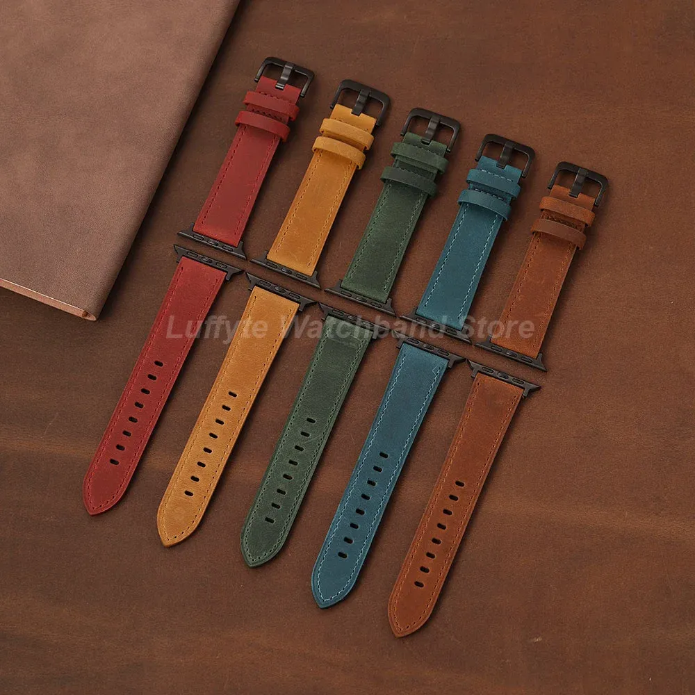 Bracelet cuir décontracté pour Apple Watch 38 à 49 mm