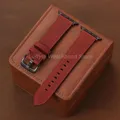 Bracelet cuir décontracté pour Apple Watch 38 à 49 mm – Couleur du bracelet Red
