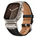 Bracelet cuir design Mecha pour Apple Watch 44 à 49 mm – Couleur du bracelet Black-T 02
