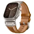 Bracelet cuir design Mecha pour Apple Watch 44 à 49 mm – Couleur du bracelet Vintage marron-T 01