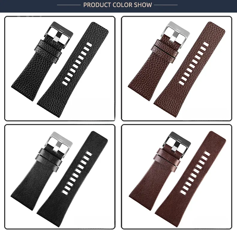 Bracelet cuir Diesel 22 à 32 mm étanche