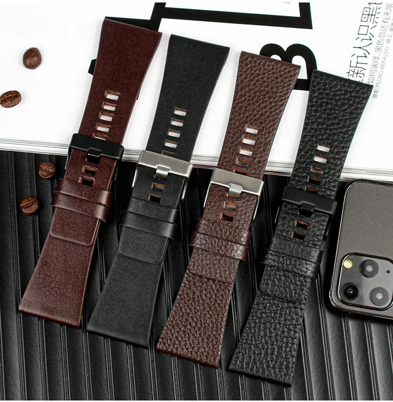 Bracelet cuir Diesel 22 à 32 mm étanche