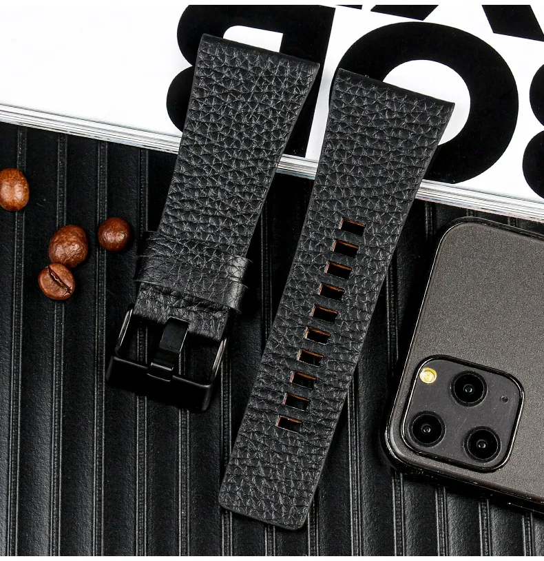 Bracelet cuir Diesel 22 à 32 mm étanche
