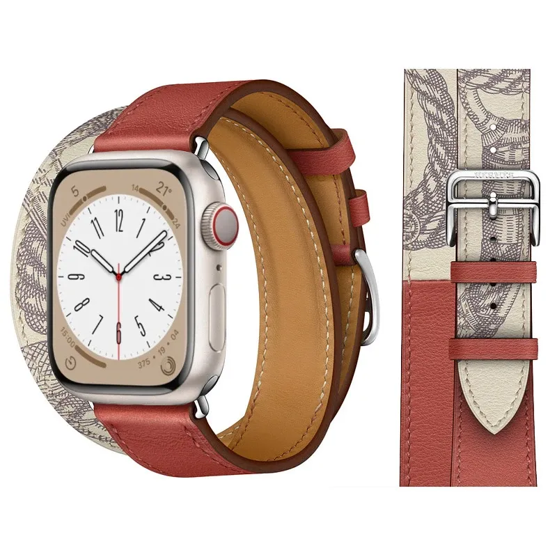 Bracelet cuir double boucle 38 à 49 mm