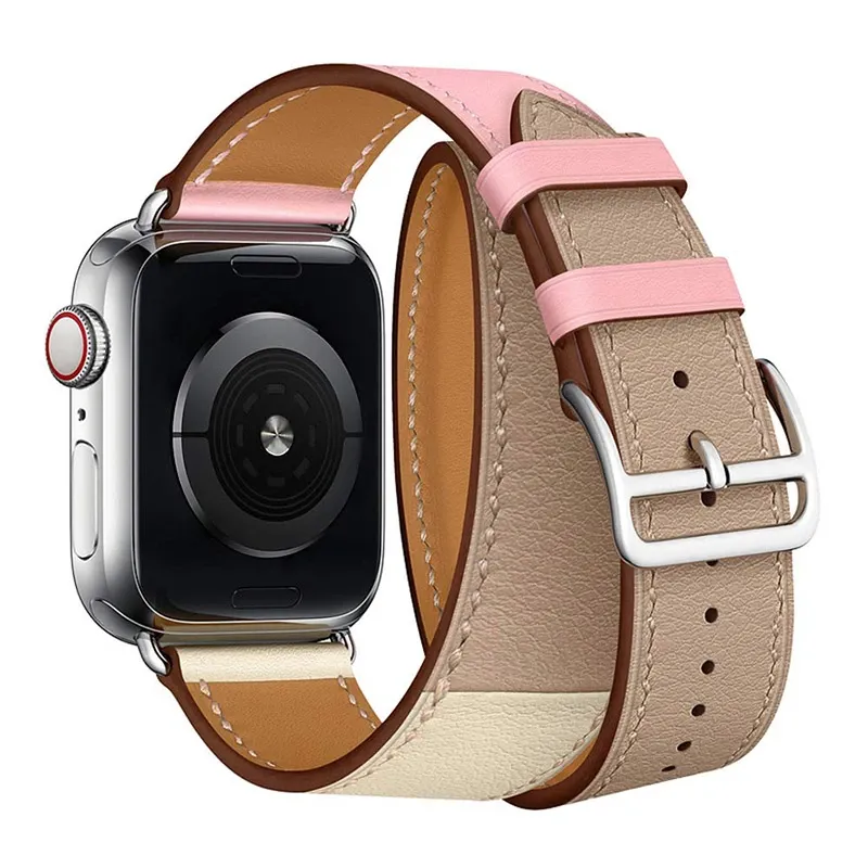 Bracelet cuir double boucle 38 à 49 mm
