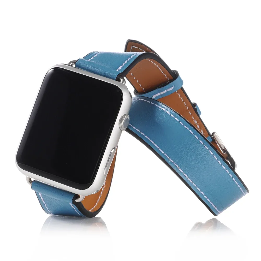 Bracelet cuir double tour 38 à 44 mm Apple Watch