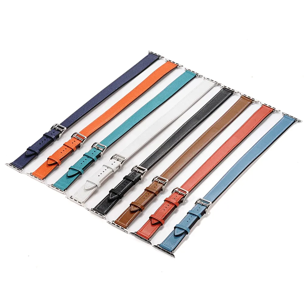 Bracelet cuir double tour 38 à 44 mm Apple Watch