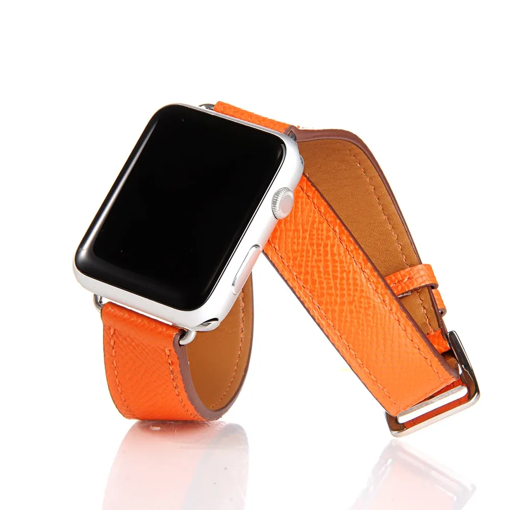 Bracelet cuir double tour 38 à 44 mm Apple Watch