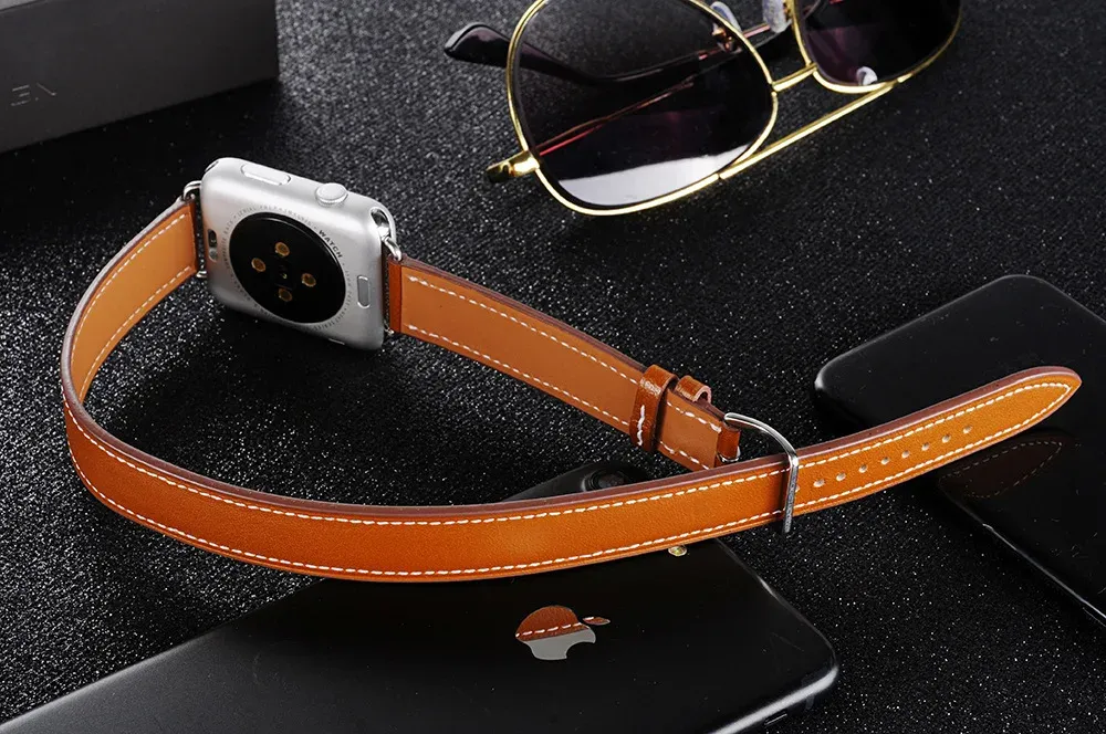Bracelet cuir double tour 38 à 44 mm Apple Watch