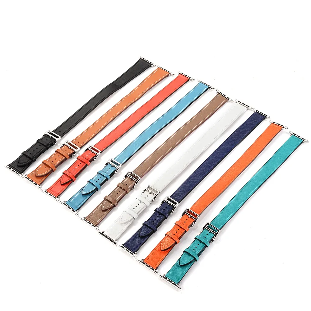 Bracelet cuir double tour 38 à 44 mm Apple Watch