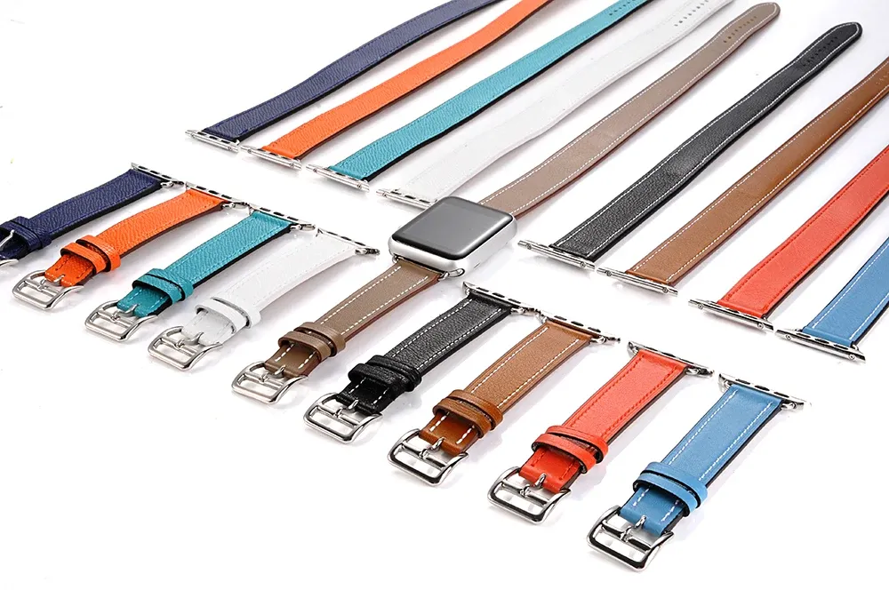 Bracelet cuir double tour 38 à 44 mm Apple Watch