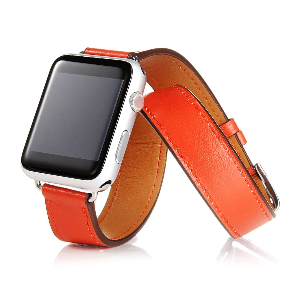 Bracelet cuir double tour 38 à 44 mm Apple Watch